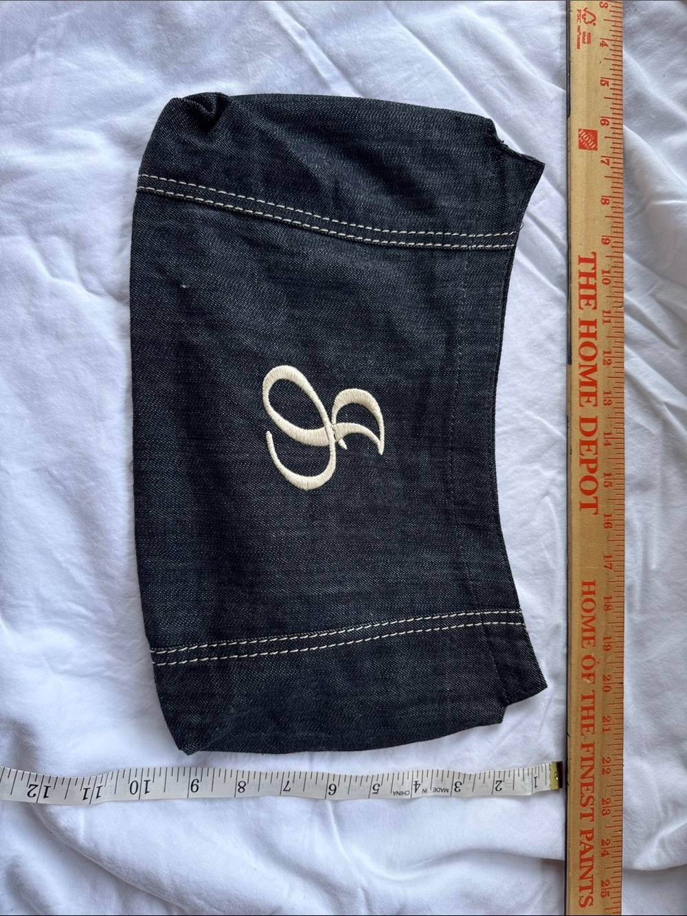 Denim Wristlet Clutch COVER with Embroidered Monogram